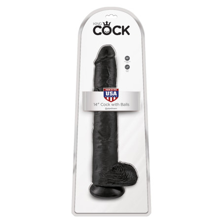 Fallo realistico con ventosa King Cock 14Inch With Balls nero