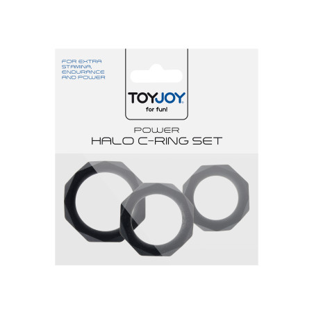 Anello fallico in silicone kit 3 pz Power Halo C-Ring Set