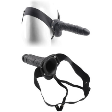 Fallo dildo indossabile strap on cavo Con testicoli Real Rapture 8 Black