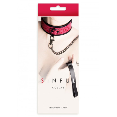 Collare fetish con guinzaglio a catena bondage sinful Pink
