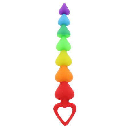Fallo anale Rainbow Heart Beads