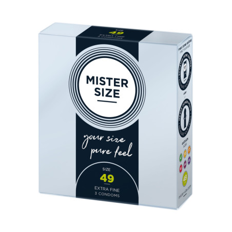 Preservativi lubrificati in lattice MISTER SIZE 49mm Condoms 3pcs