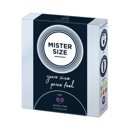 Profilattici lubrificati MISTER SIZE 69mm Condoms 3pcs