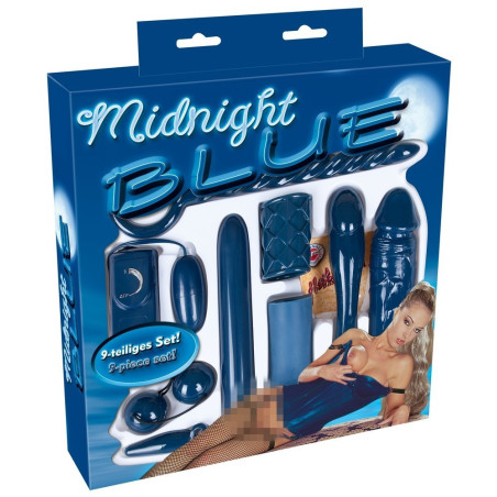 Kit sex toys vibratore fallo realistico vaginale anale masturbatore maschile set Midnight Blue