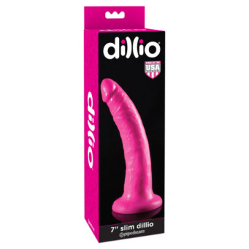 Fallo dildo con ventosa anale vaginale realistico dillio 7 slim pink