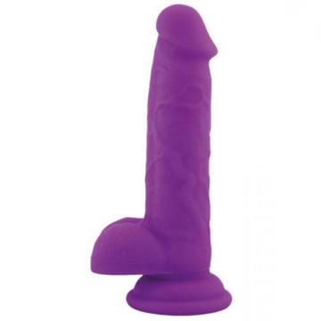 Realistico dildo fallo Vaginale con testicoli ventosa in silicone rod Large purple