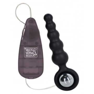 Vibratore plug anale fallo a sfere stimolatore in silicone nero