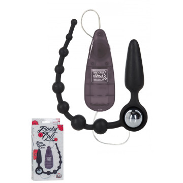 Fallo vibrante dildo plug anale doppio nero double butt black