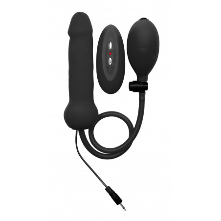 Vibratore gonfiabile Inflatable Vibrating Silicone Dong - Black
