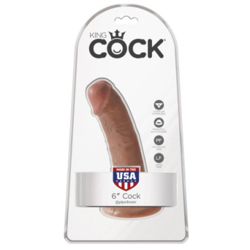 Fallo con ventosa dildo realistico vaginale king cock 6 tan