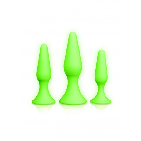 Kit plug Butt Set - Glow in the Dark - Neon Green/Black
