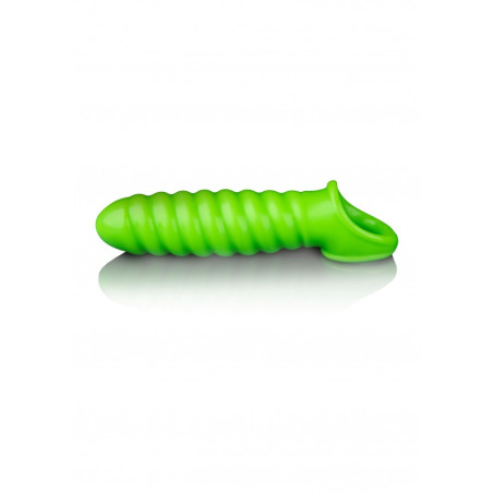 Guaina per pene Swirl Stretchy Penis Sleeve - Glow in the Dark - Neon Green