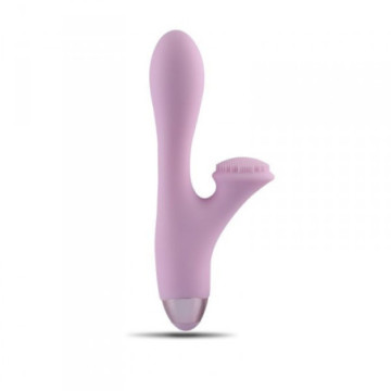 Vibratore in silicone vaginale doppio con stimolatore clitoride design dildo vibrante