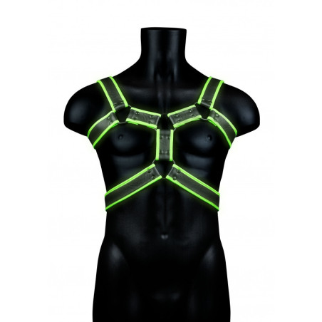 Pettorina regolabile uomo Body Harness - Glow in the Dark - Neon Green/Black