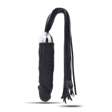 vibratore realistico Fallo anale vaginale vibrante dildo realistico in silicone con frusta bondage fetish nera