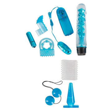 Kit sex toys per coppia stimolatore vaginale plug dildo vibratore realistico vaginale anale blu toy set