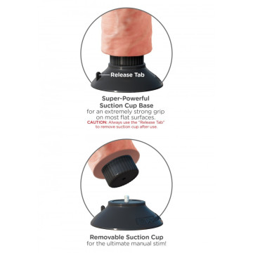 Vibratore Realistico King Cock 6 vibrating con ventosa brown