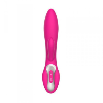 Vibratore rabbit doppio con stimolatore clitoride vaginale falo dildo vibrante in silicone