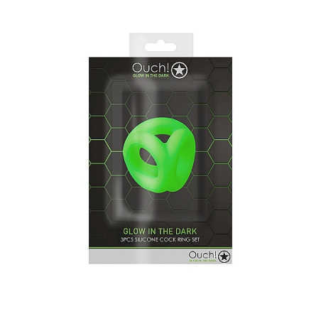 anello fallico Cock Ring & Ball Strap - Glow in the Dark - Neon Green