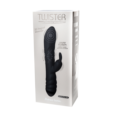 Vibratore vaginale rabbit twister black