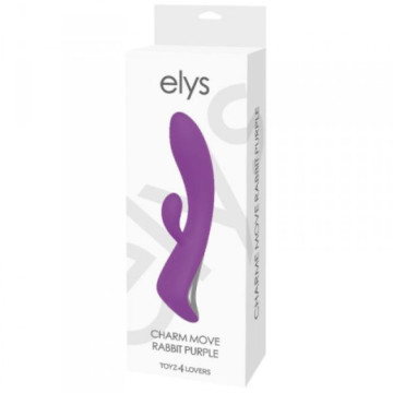 Vibratore doppio rabbit dildo fallo vibrante vaginale in silicone impermeabile ricaricabile move purple