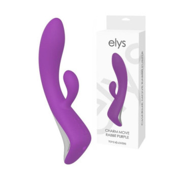 Vibratore doppio rabbit dildo fallo vibrante vaginale in silicone impermeabile ricaricabile move purple