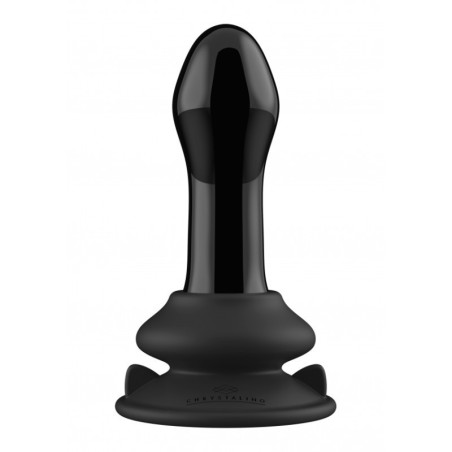 Plug anale vibrante in vetro con ventosa Pluggy Glass Vibrator