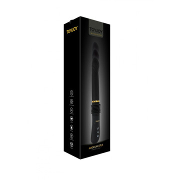 Vibratore vaginale realistico nero movimento su e giù dildo fallo vibrante magnum opus