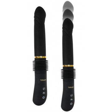 Vibratore vaginale realistico nero movimento su e giù dildo fallo vibrante magnum opus