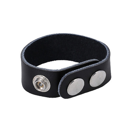 anello fallico The Leather 3 Snap Black