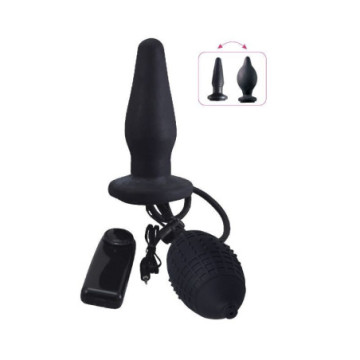 Vibratore anale fallo dildo gonfiabile plu butt nero stimolatore anal black mx