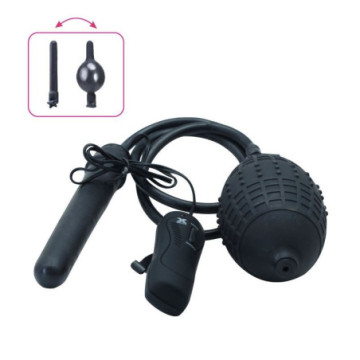 Vibratore anale slim plug gonfiabile dildo fallo vibrante sex toys stimolatore anal nero