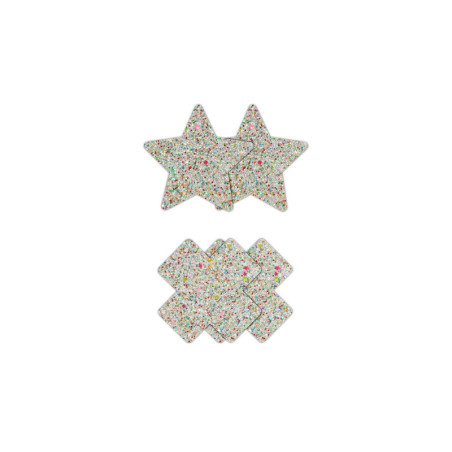 Copricapezzoli a forma di croce e stella gem Pasties Cross & Star 2 Pair