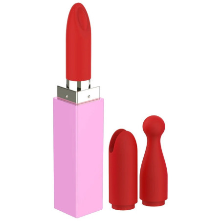 Rossetto vibrante in silicone ricaricabile con tre punte intercambiabili xocoon