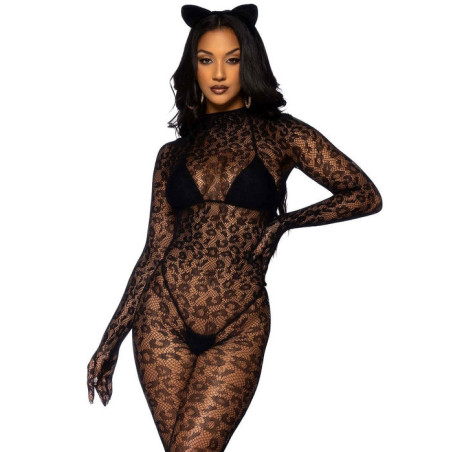 Tutina sexy per lei catsuit leopardata taglia unica leg avenue