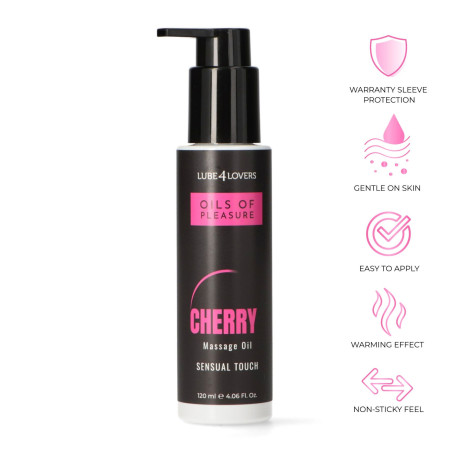 Olio da massaggio aromatizzato alla ciliegia effetto caldo 120 ml lube4toys