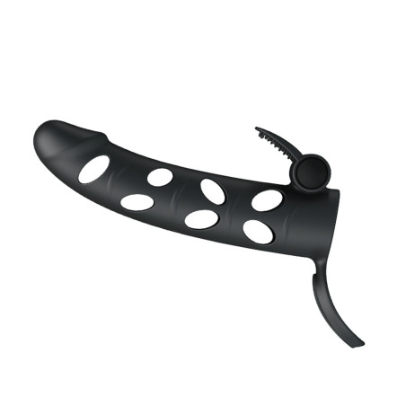 Guaina indossabile per pene con stimolatore clitoride vibrante in silicone pretty love