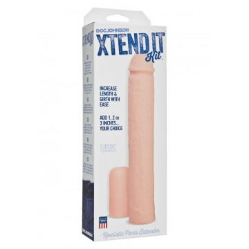 GUAINA FALLICA REALISTICA XTEND IT KIT clear prolunga per il pene sex toy uomo