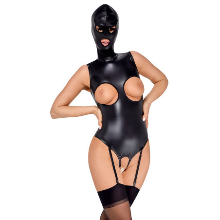 Body con reggicalze e maschera bdsm