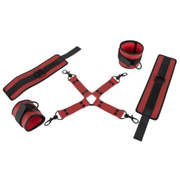 Costrittivo ki set bondage fetish manette e cavigliere harnes con corda bdsm restriant sexy