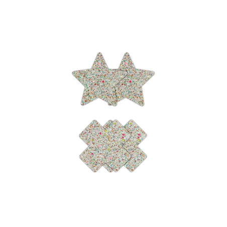 Copricapezzoli a forma di croce e stella gem Pasties Cross & Star 2 Pair