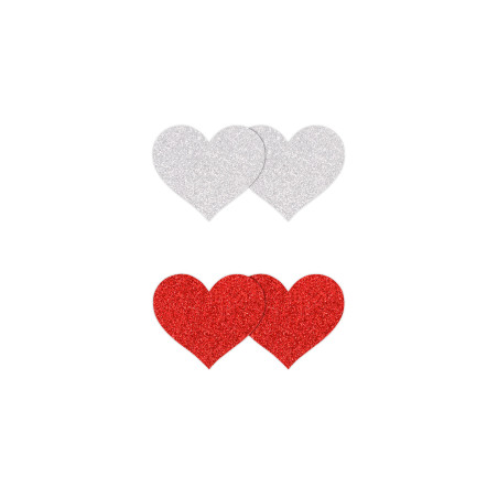 Copricapezzoli a forma di cuore Pasties Glitter Hearts 2 Pair