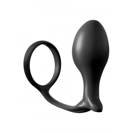 Fallo dildo plug anale con anello fallico indossabile nero anal butt
