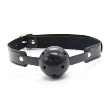 Breath hole ball gag nero morso indossabile fetish bondage costrittivo black