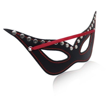 Secret mask black maschera nera con borchie bondage fetish per uomo e donna integrale