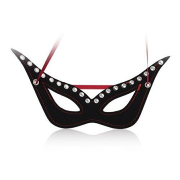 Secret mask black maschera nera con borchie bondage fetish per uomo e donna integrale 