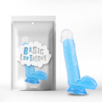 Dildo realistico blu Sensual Thrill con base a ventosa per piacere intenso.