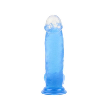Dildo realistico blu Sensual Thrill con base a ventosa per piacere intenso.