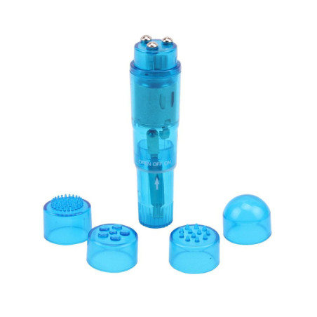 Vibratore portatile per clitoride con testine intercambiabili impermeabile ultimate massanger chisa novelties