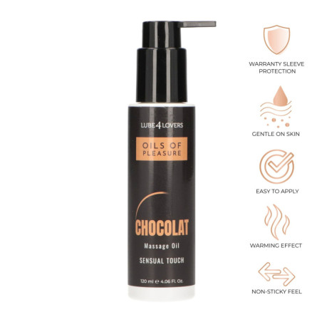 Olio erotico per massaggio gusto cioccolato effetto caldo 120 ml lube4lovers